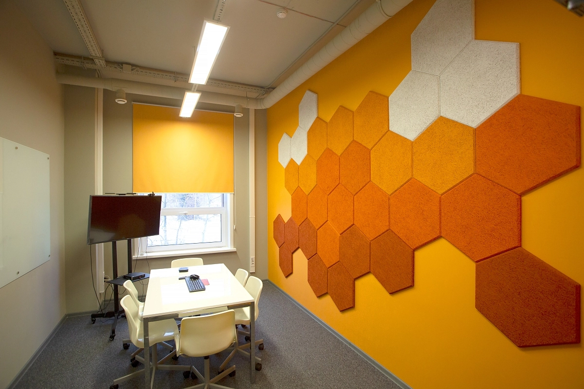 фото:Акустическая отделка стен в офисах СКБ Контур